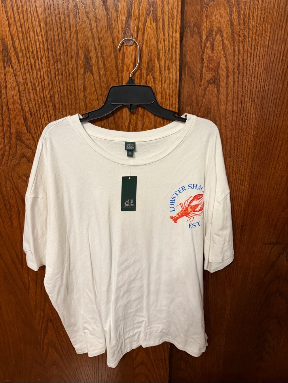 wild fable White Short-Sleeve Tee with Red Lobster Graphic